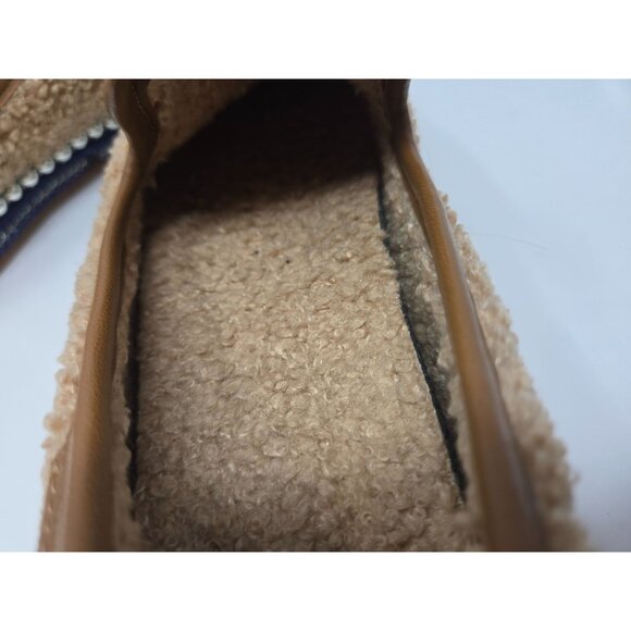 Chelsea & Violet Sherpa Slip-On Espadrille Latte Flats 6 New with Box - Picture 7 of 8